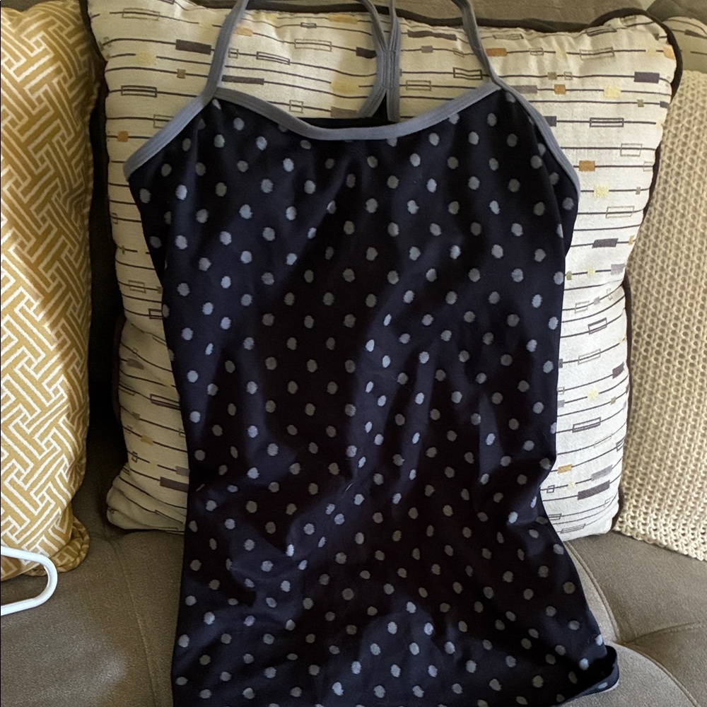 lululemon athletica Black and Gray Polka Dot Top
